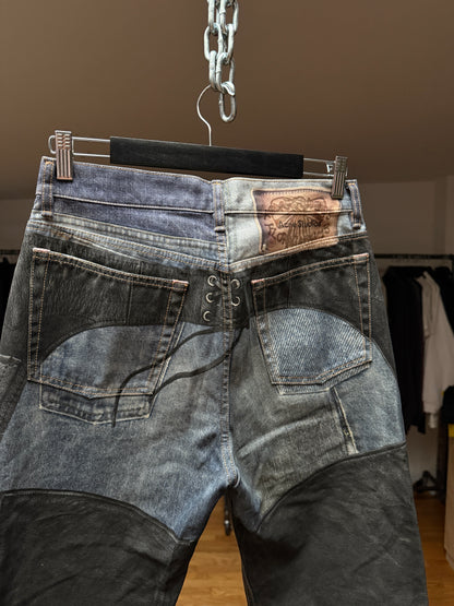 Acne Studios Trompe l'Oeil Faux Leather Chaps Jeans