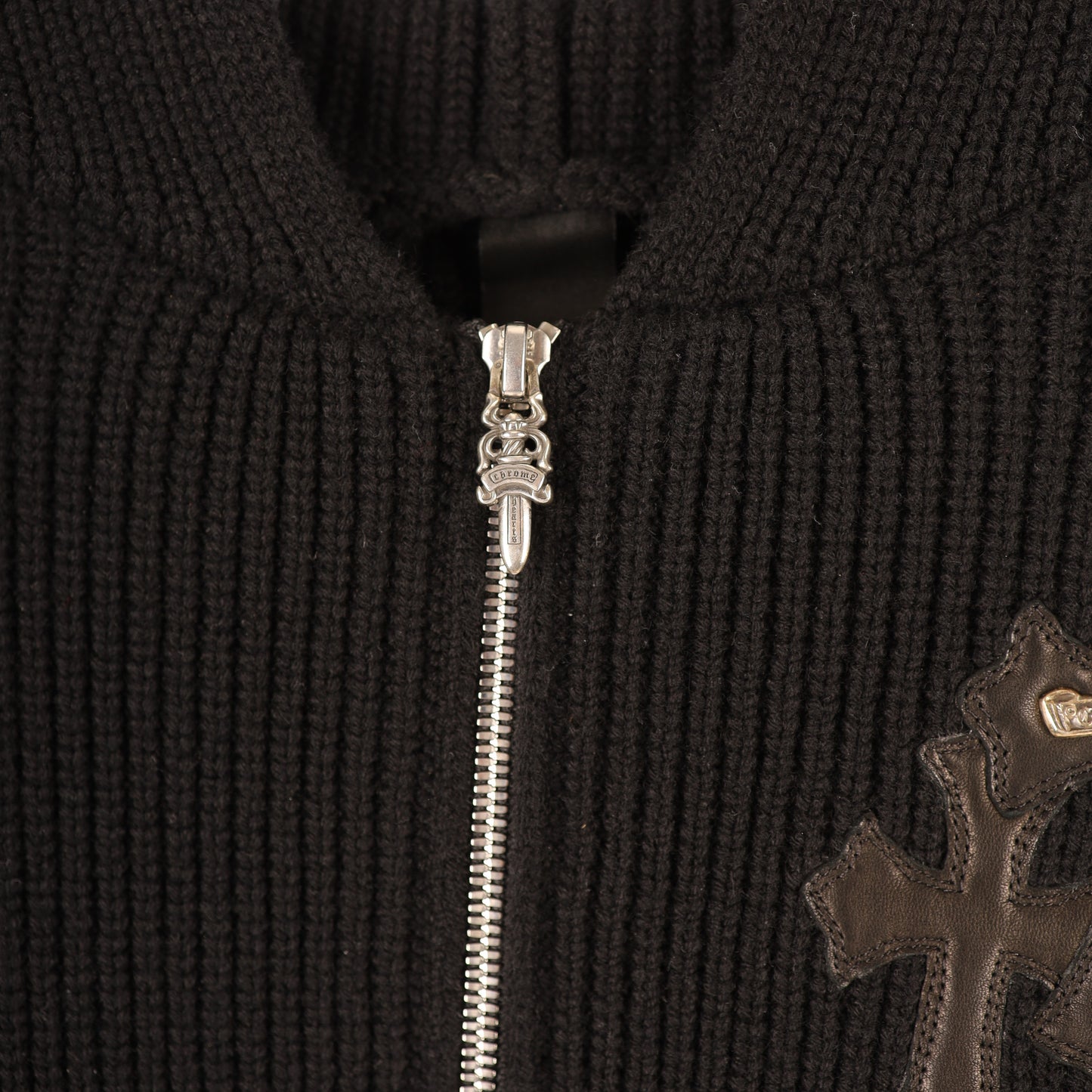 CHROME HEARTS CASHMERE ZIP UP CEMETERY PATCH HOODIE