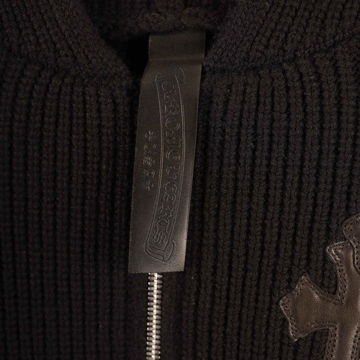 CHROME HEARTS CASHMERE ZIP UP CEMETERY PATCH HOODIE