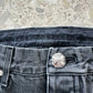 CHROME HEARTS BLACK FLEUR-KNEE PATCH IN HOUSE DENIM