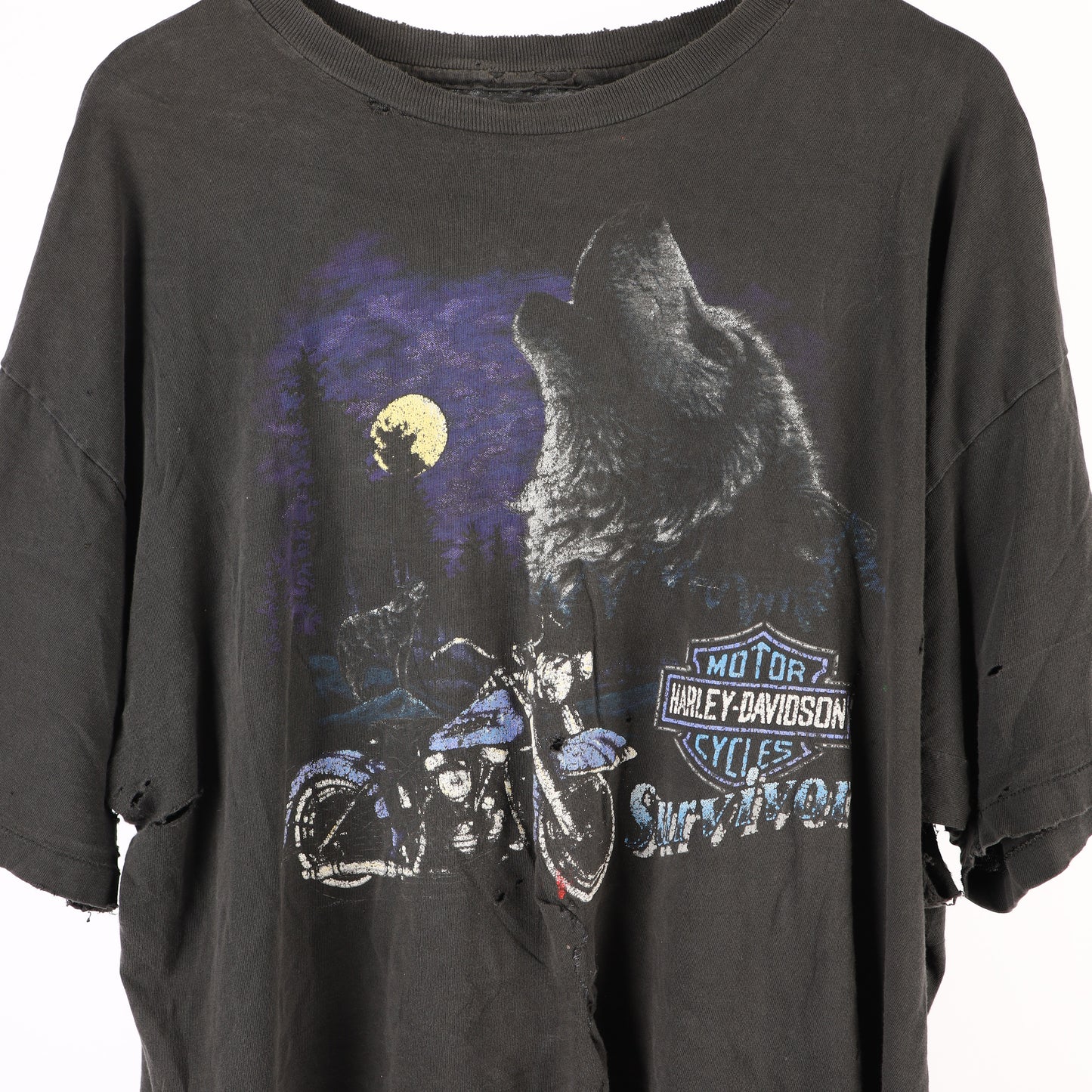 VINTAGE THRASHED HARLEY WOLF TEE
