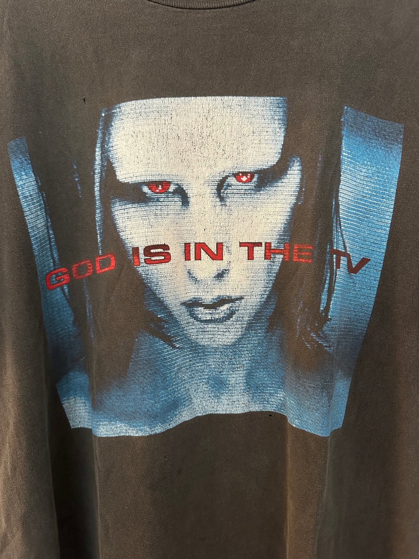 MARILYN MANSON GOD IS IN THE TV VINTAGE FADED SHIRT