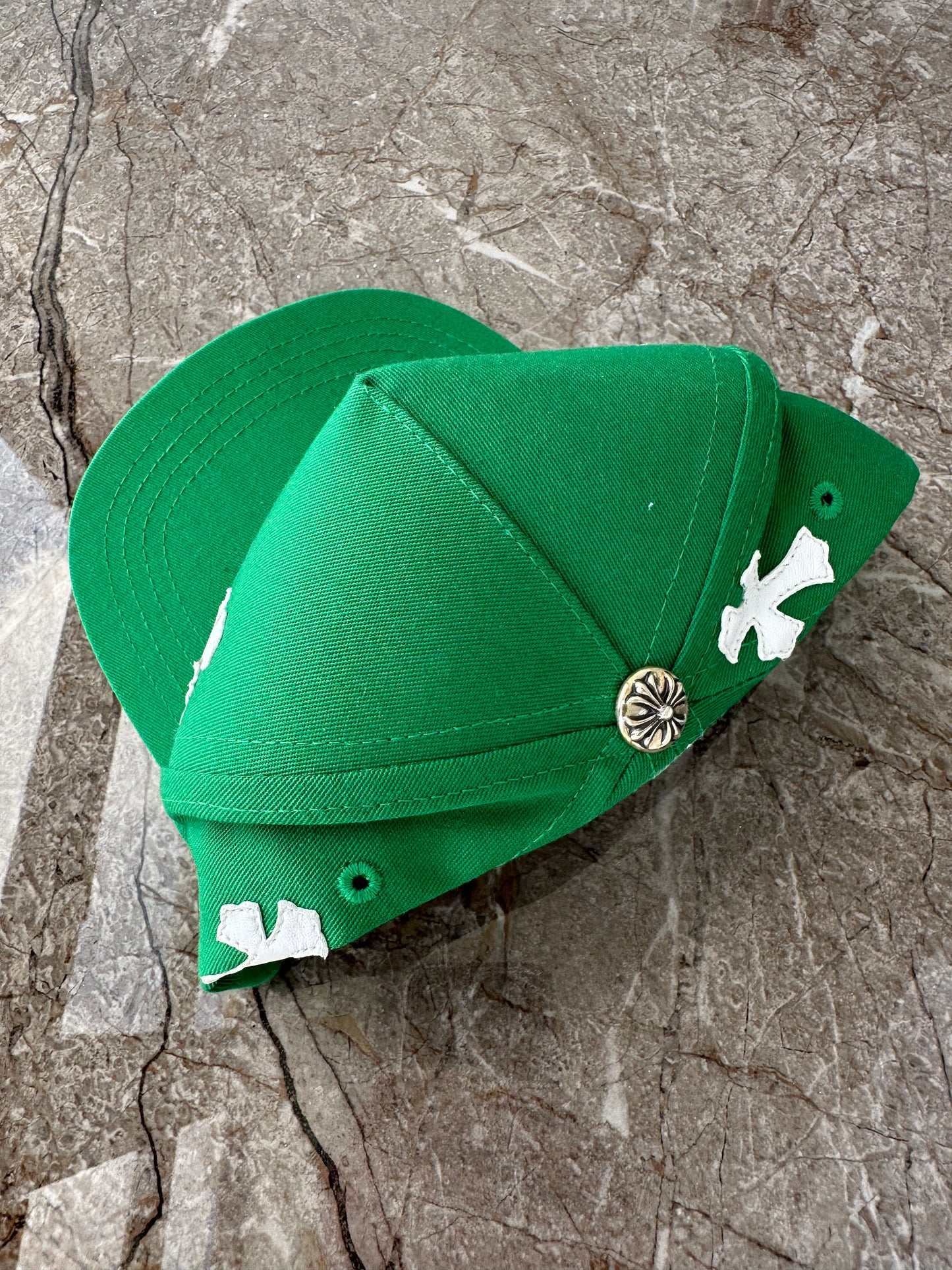 Chrome Hearts Green Cross Patch Hat