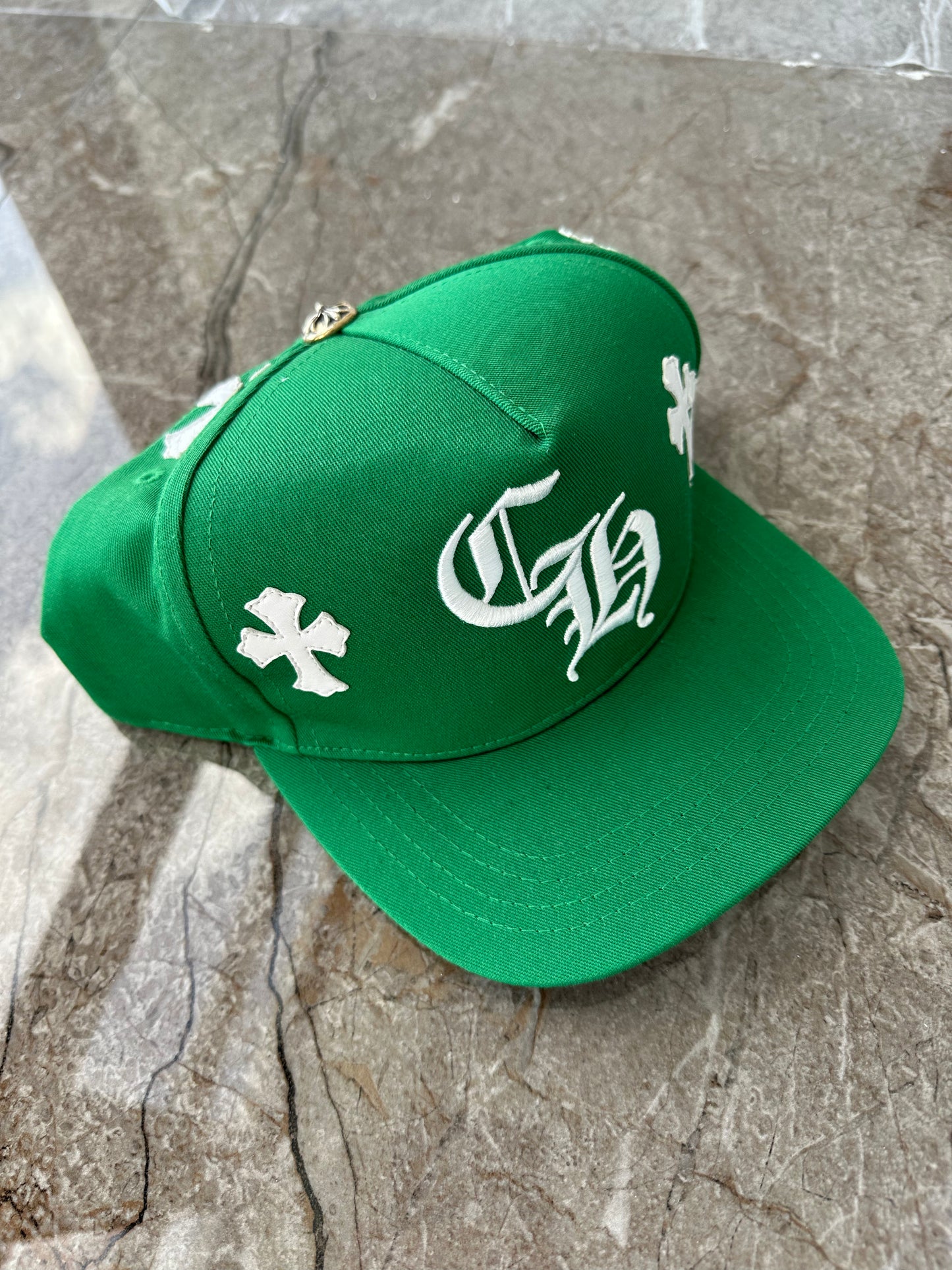 Chrome Hearts Green Cross Patch Hat