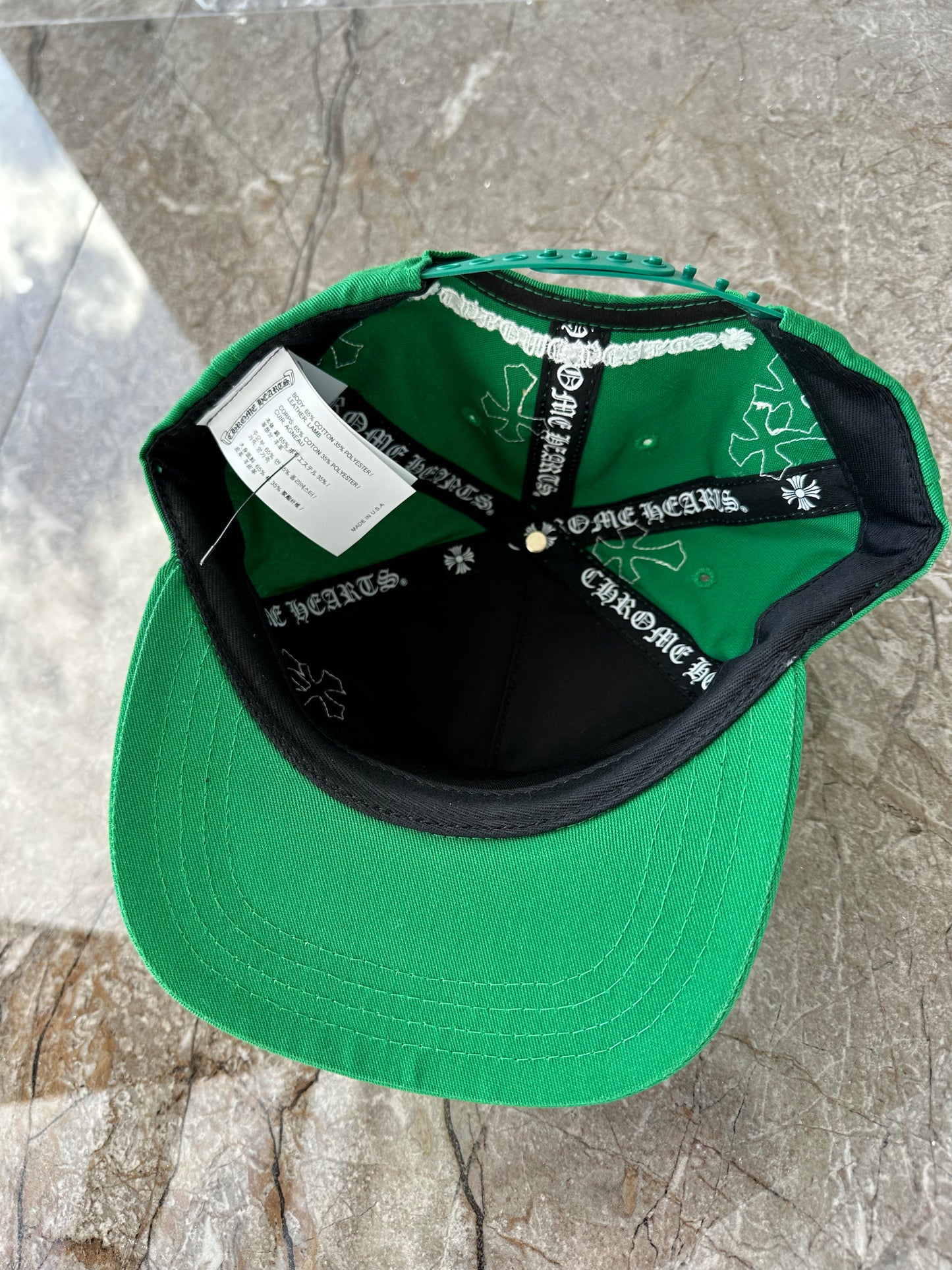 Chrome Hearts Green Cross Patch Hat