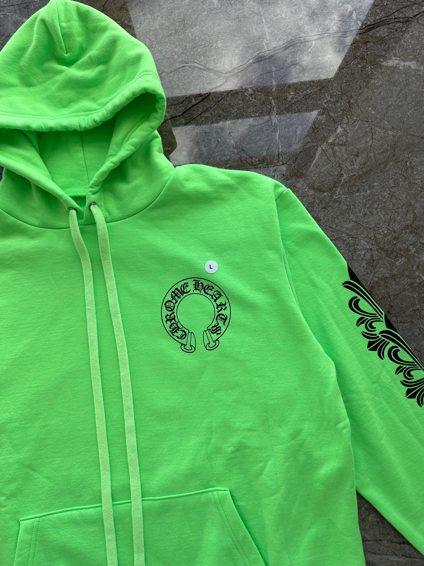 Chrome Hearts Ultra Miami Music Week Neon Green Floral Hoodie