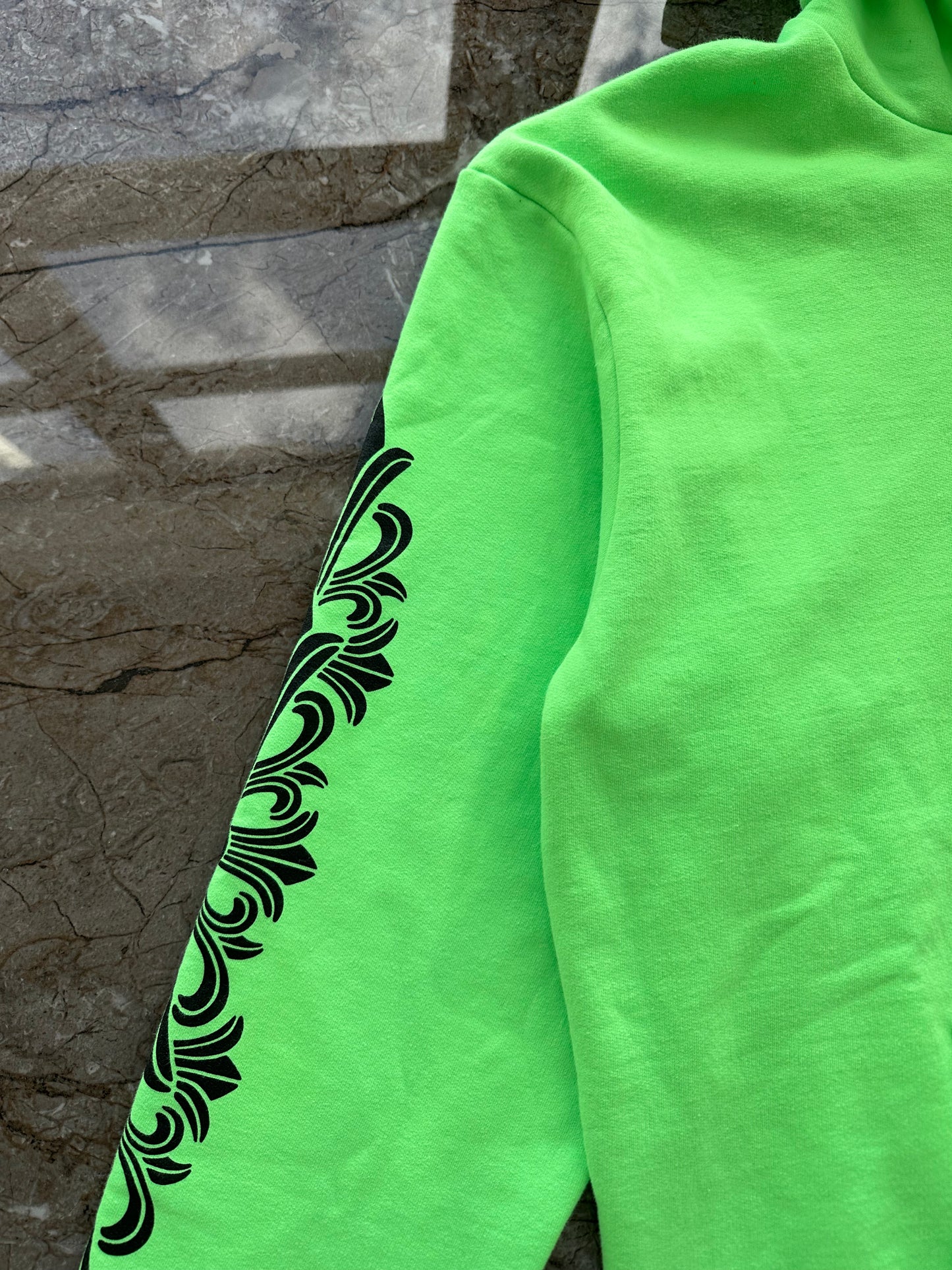 Chrome Hearts Ultra Miami Music Week Neon Green Floral Hoodie