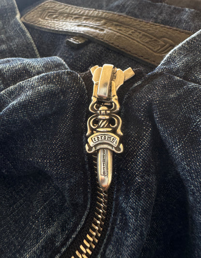 Chrome Hearts Blue & White Cross Patch Denim Anorak
