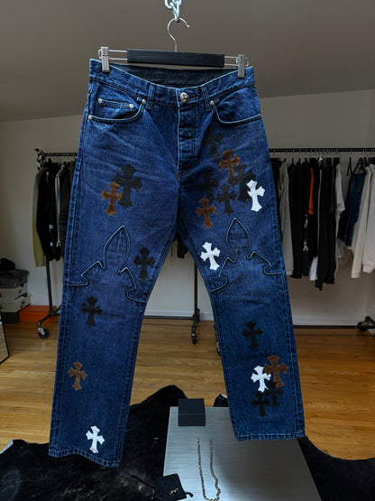 Chrome Hearts Turbo Diesel Fleur Knee Denim