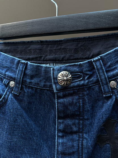 Chrome Hearts Turbo Diesel Fleur Knee Denim