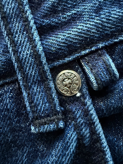 Chrome Hearts Turbo Diesel Fleur Knee Denim