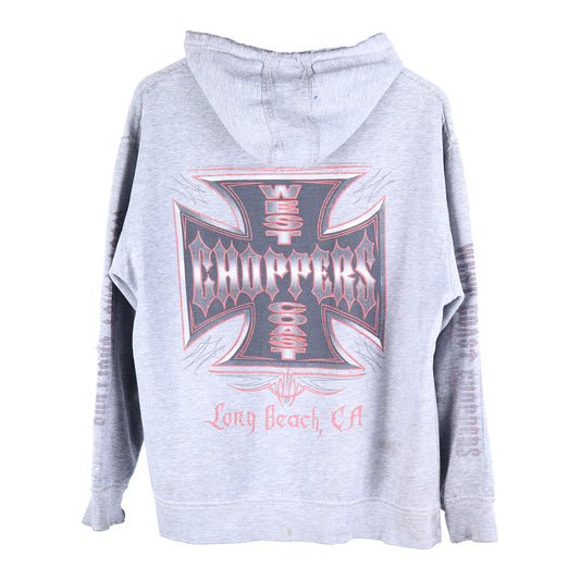 WCC HEATHER GREY/RED THRASHED HOODIE