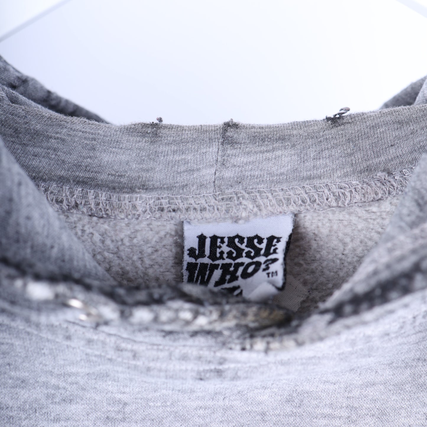 WCC HEATHER GREY/RED THRASHED HOODIE