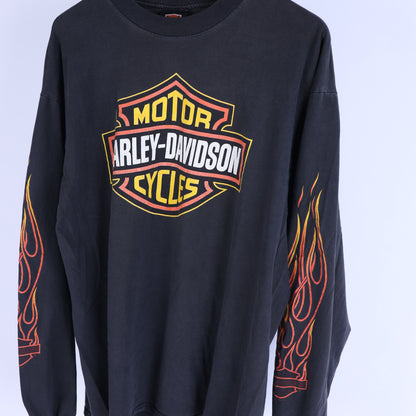 VINTAGE HARLEY DAVIDSON EMBLEM FLAME LONG SLEEVE T-SHIRT