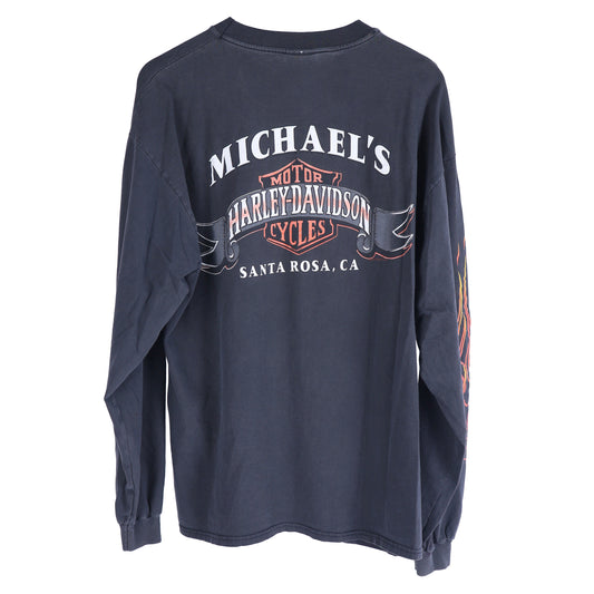 VINTAGE HARLEY DAVIDSON EMBLEM FLAME LONG SLEEVE T-SHIRT