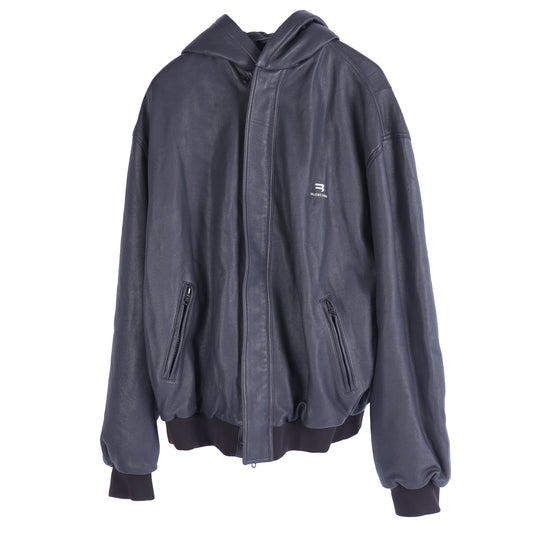 BALENCIAGA BROWN TAXI LEATHER BOMBER