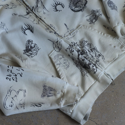 Balenciaga SS24 Tattoo Cream Hoodie