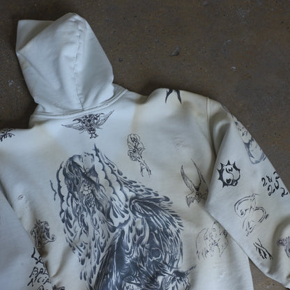 Balenciaga SS24 Tattoo Cream Hoodie