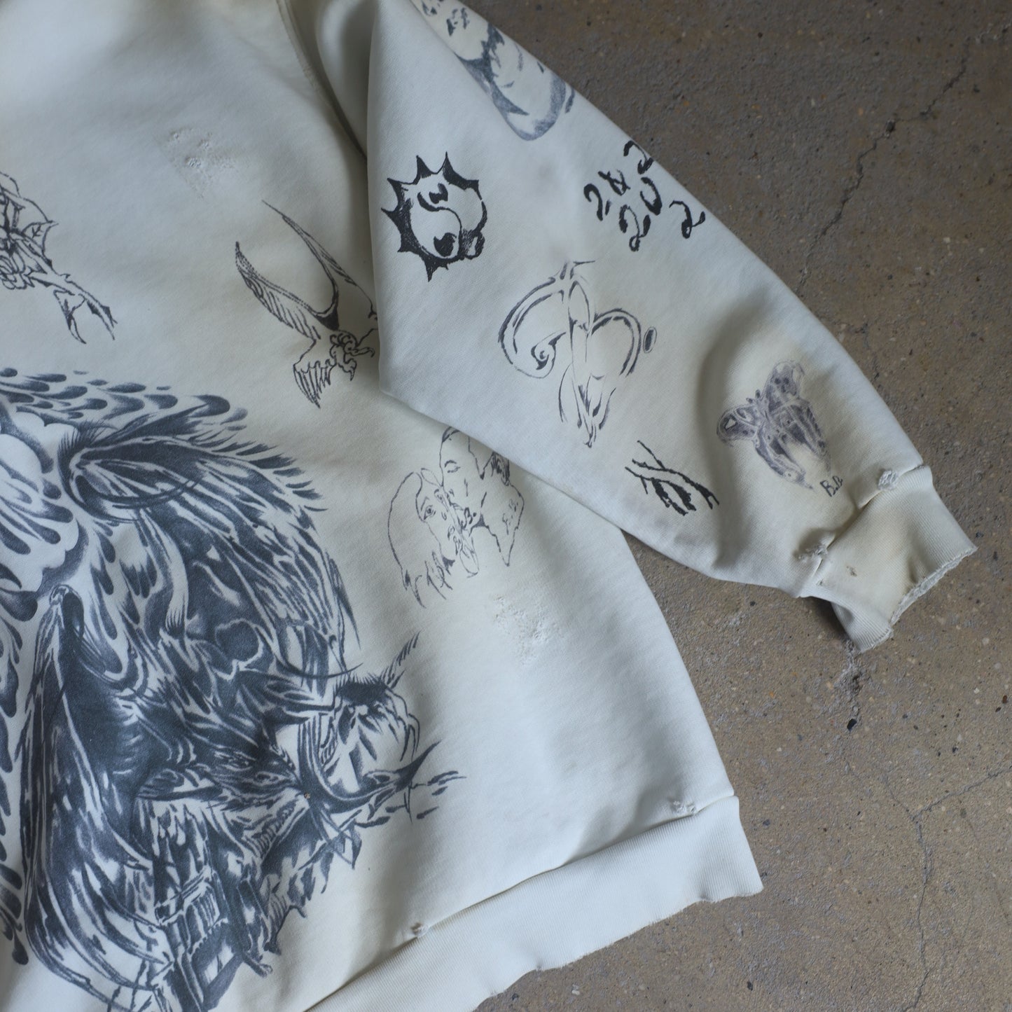 Balenciaga SS24 Tattoo Cream Hoodie