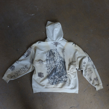 Balenciaga SS24 Tattoo Cream Hoodie