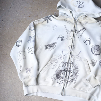 Balenciaga SS24 Tattoo Cream Hoodie