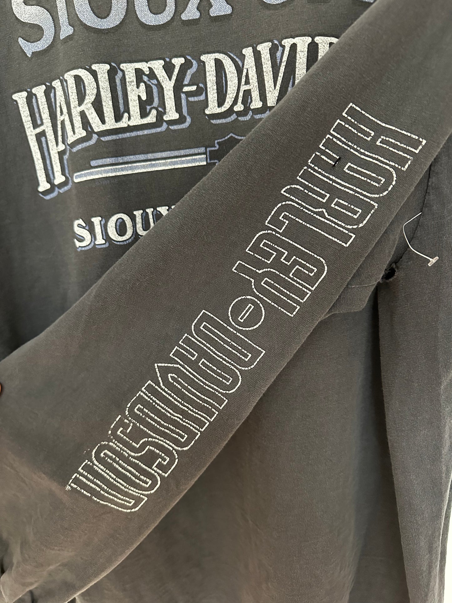 VINTAGE HARLEY DAVIDSON THRASHED FADED LONG SLEEVE