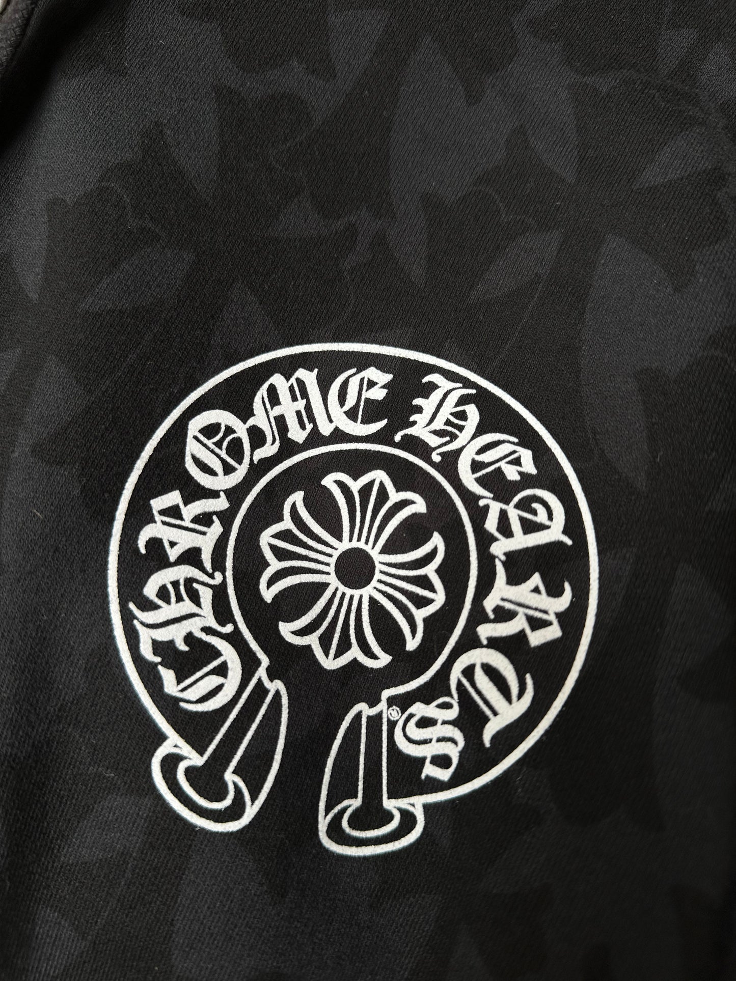 CHROME HEARTS BLACK CROSS ZIP HOODIE