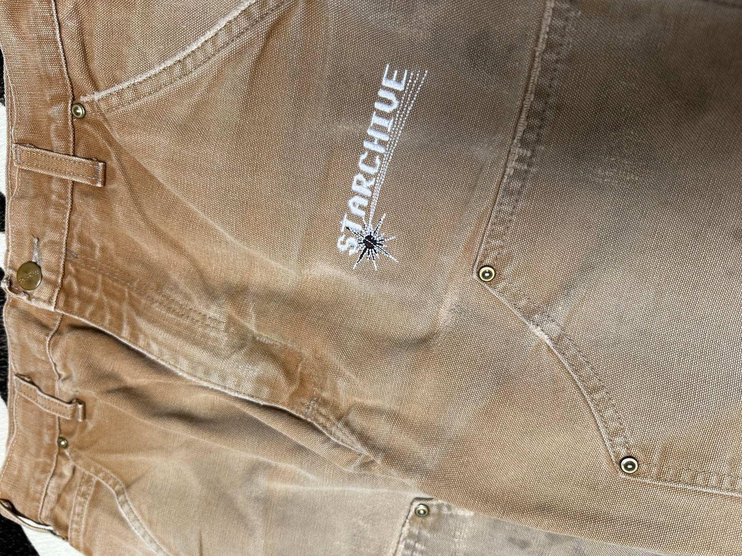 STARCHIVE LOGO CARHARTT CARPENTER PANTS FADED TAN