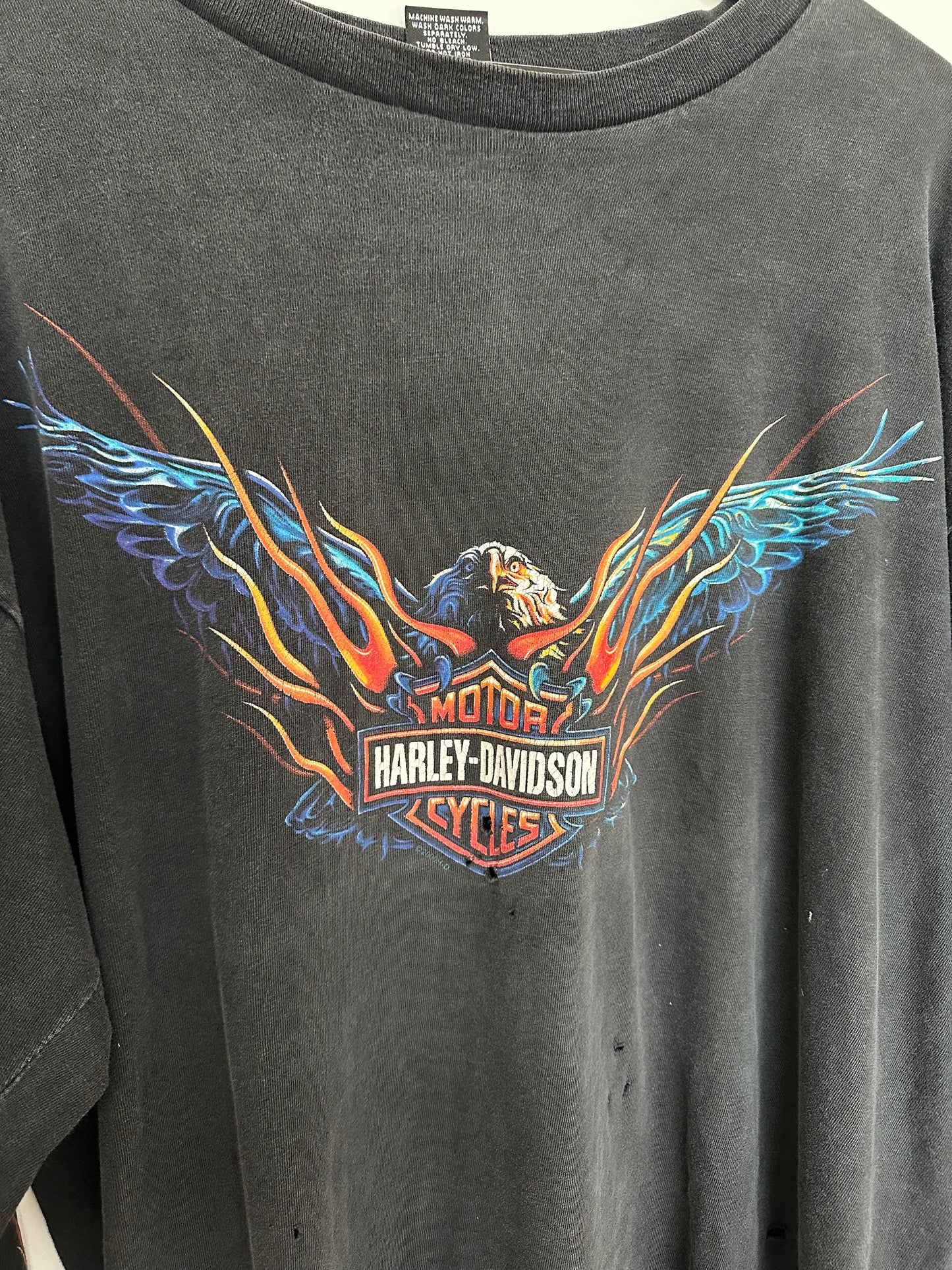 VINTAGE HARLEY FLAMES LONG SLEEVE EAGLE XXL