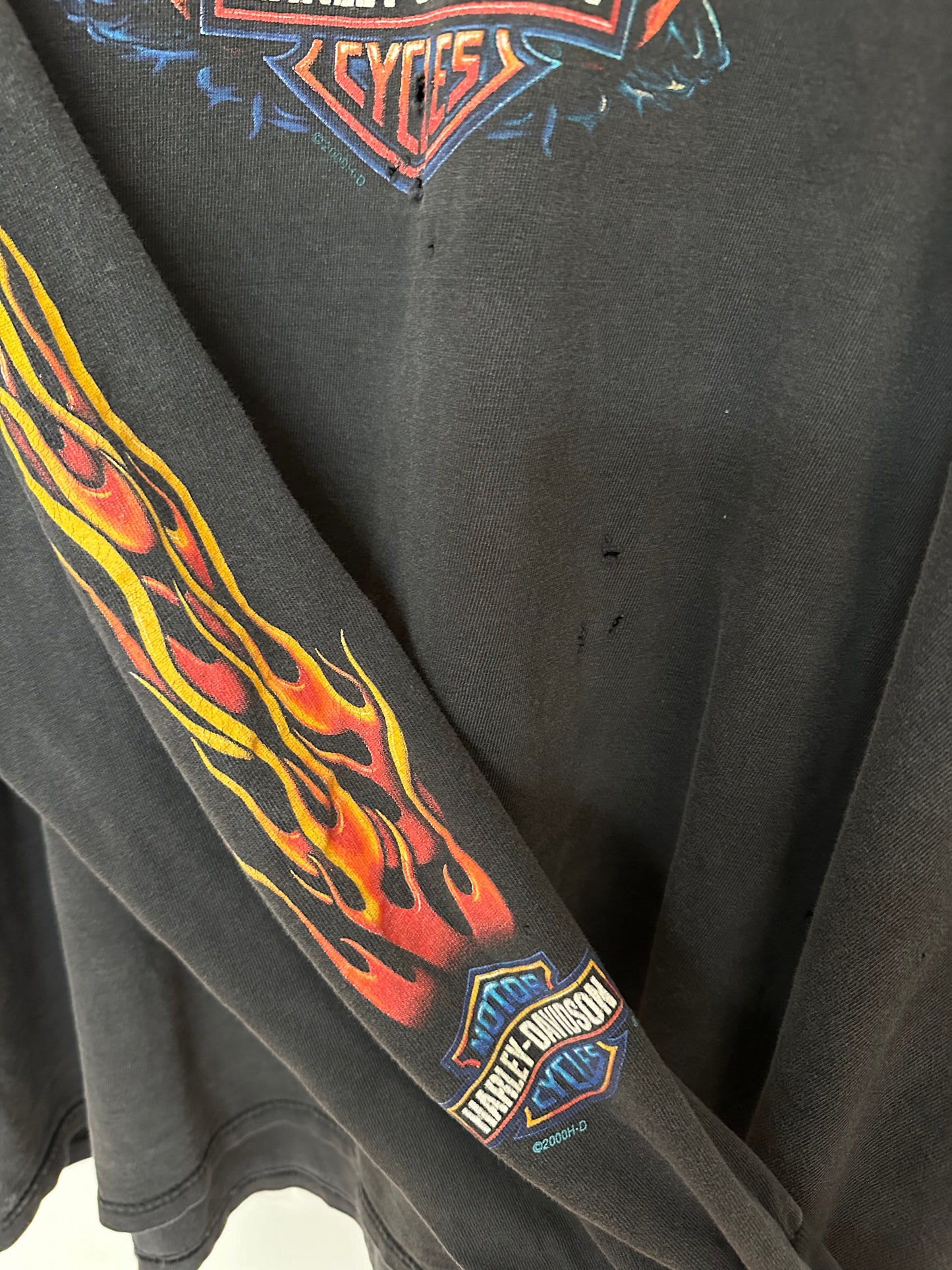 VINTAGE HARLEY FLAMES LONG SLEEVE EAGLE XXL