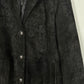 CHROME HEARTS BLACK SUEDE FLOODED TRENCH COAT/PEACOAT