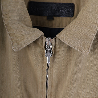 CHROME HEARTS KHAKI WORK JACKET CROSS PATCH WITH HORSESHOE