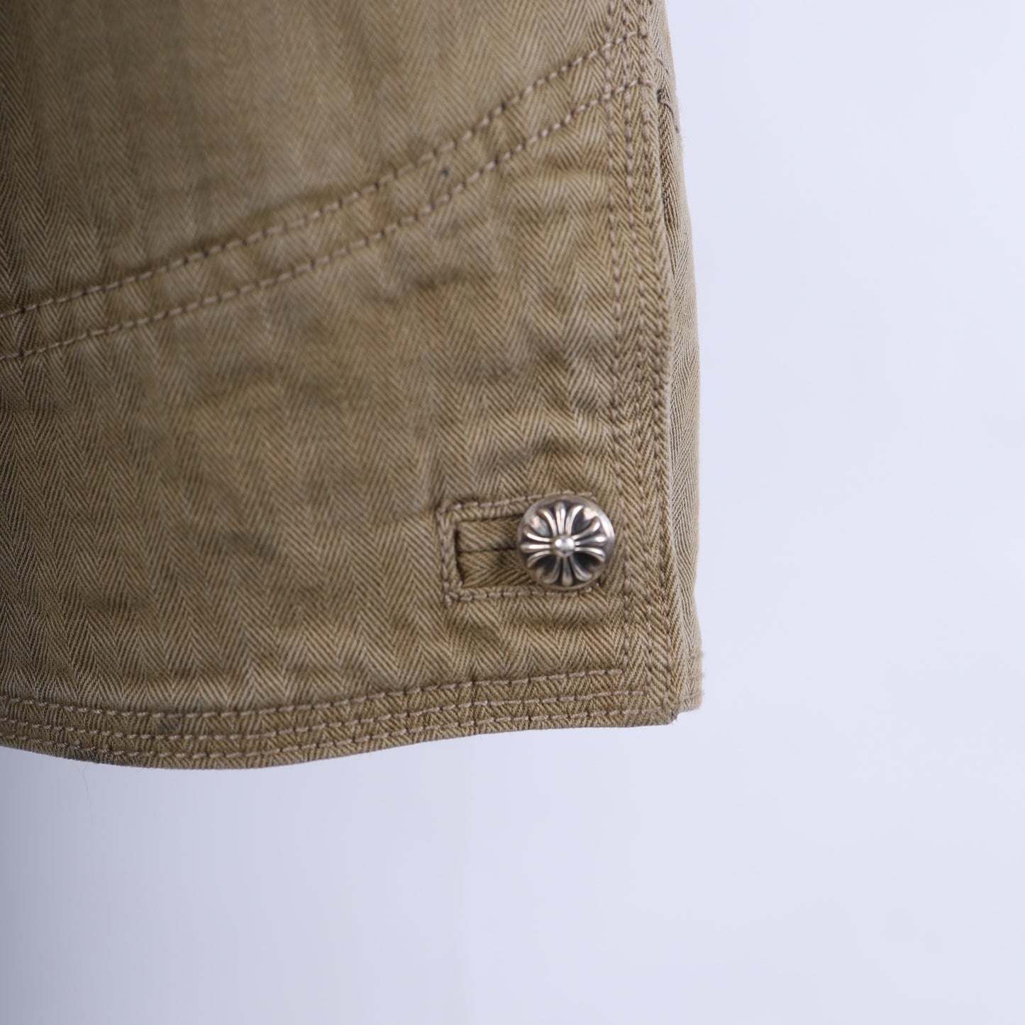 CHROME HEARTS KHAKI WORK JACKET CROSS PATCH WITH HORSESHOE