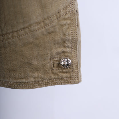 CHROME HEARTS KHAKI WORK JACKET CROSS PATCH WITH HORSESHOE