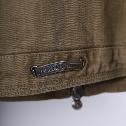 CHROME HEARTS KHAKI WORK JACKET CROSS PATCH WITH HORSESHOE
