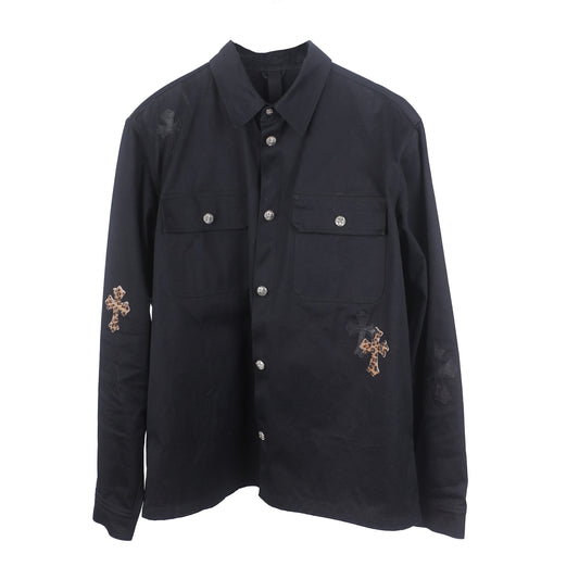 CHROME HEARTS WORK DOG LEAPOARD CROSS PATCH WORK DOG JACKET XXL