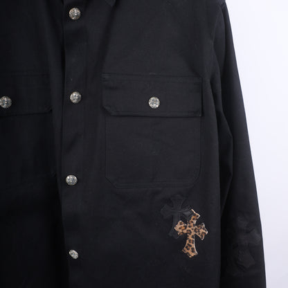 CHROME HEARTS WORK DOG LEAPOARD CROSS PATCH WORK DOG JACKET XXL