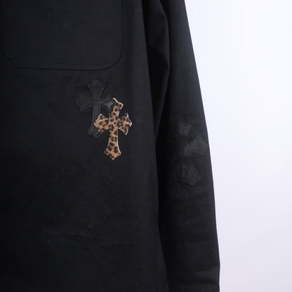 CHROME HEARTS WORK DOG LEAPOARD CROSS PATCH WORK DOG JACKET XXL