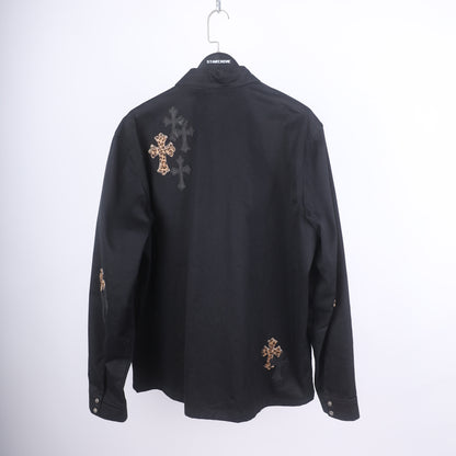 CHROME HEARTS WORK DOG LEAPOARD CROSS PATCH WORK DOG JACKET XXL