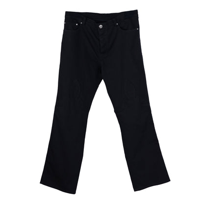 CHROME HEARTS FLUER KNEE BLACK DENIM SZ 38