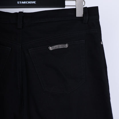 CHROME HEARTS FLUER KNEE BLACK DENIM SZ 38