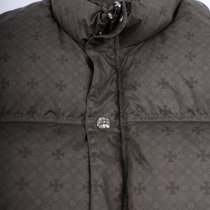 CHROME HEARTS ARMY GREEN OLIVE PLUS MONOGRAM DOWN PUFFER JACKET