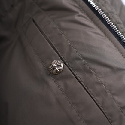 CHROME HEARTS ARMY GREEN OLIVE PLUS MONOGRAM DOWN PUFFER JACKET