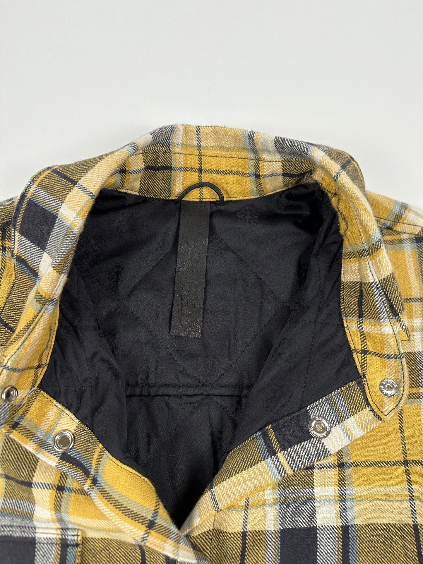 CHROME HEARTS YELLOW PLAID TARTAN LINED FLANNEL 2022 XXL