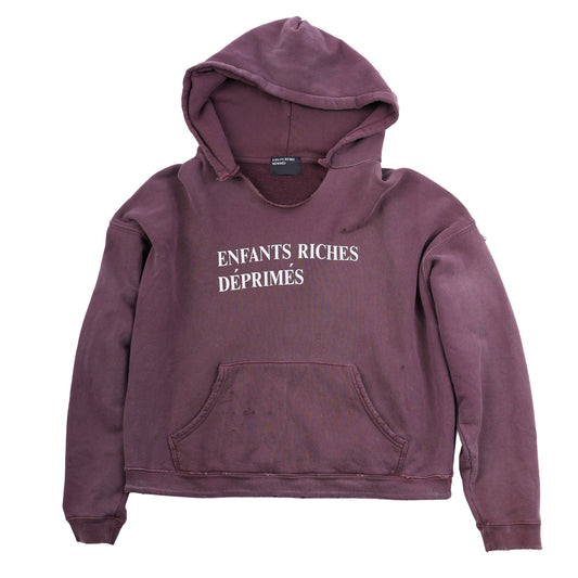 ENFANTS RICHES DEPRIMES ERD LOGO CUT OUT BURGUNDY HOODIE