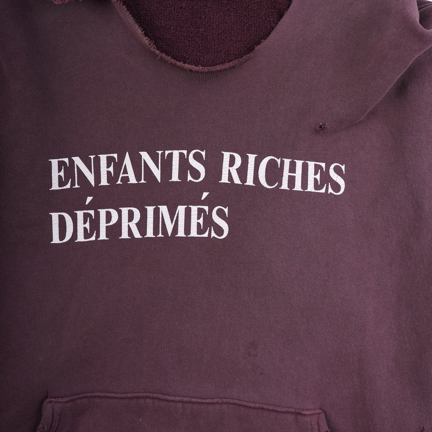 ENFANTS RICHES DEPRIMES ERD LOGO CUT OUT BURGUNDY HOODIE
