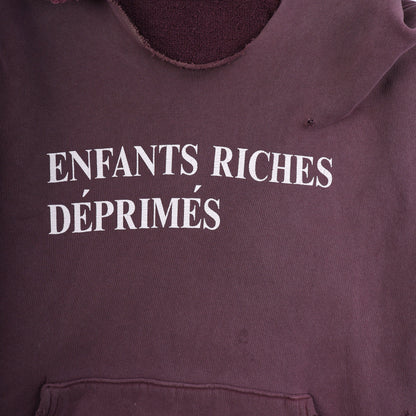 ENFANTS RICHES DEPRIMES ERD LOGO CUT OUT BURGUNDY HOODIE