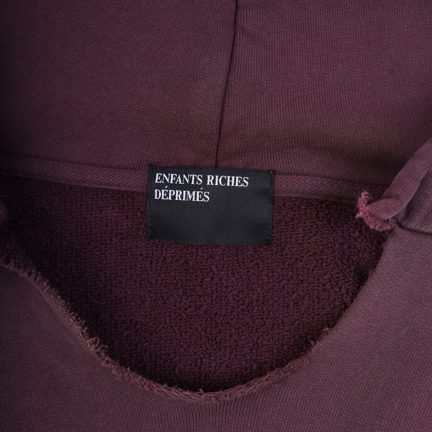 ENFANTS RICHES DEPRIMES ERD LOGO CUT OUT BURGUNDY HOODIE