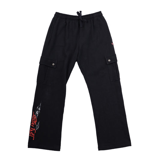 CHROME HEARTS MATTY BOY 'STAY FAST' FLAME SWEATPANTS XL