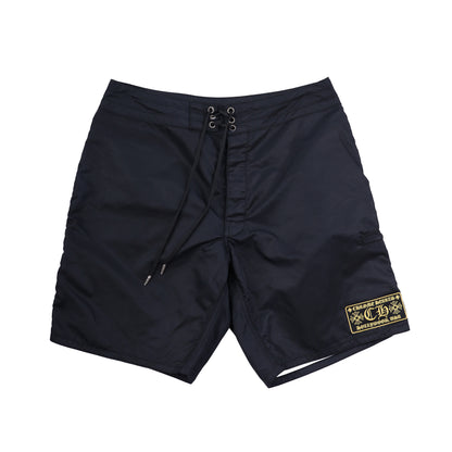 CHROME HEARTS BLACK BOARD SHORTS WITH CH PATCH 34